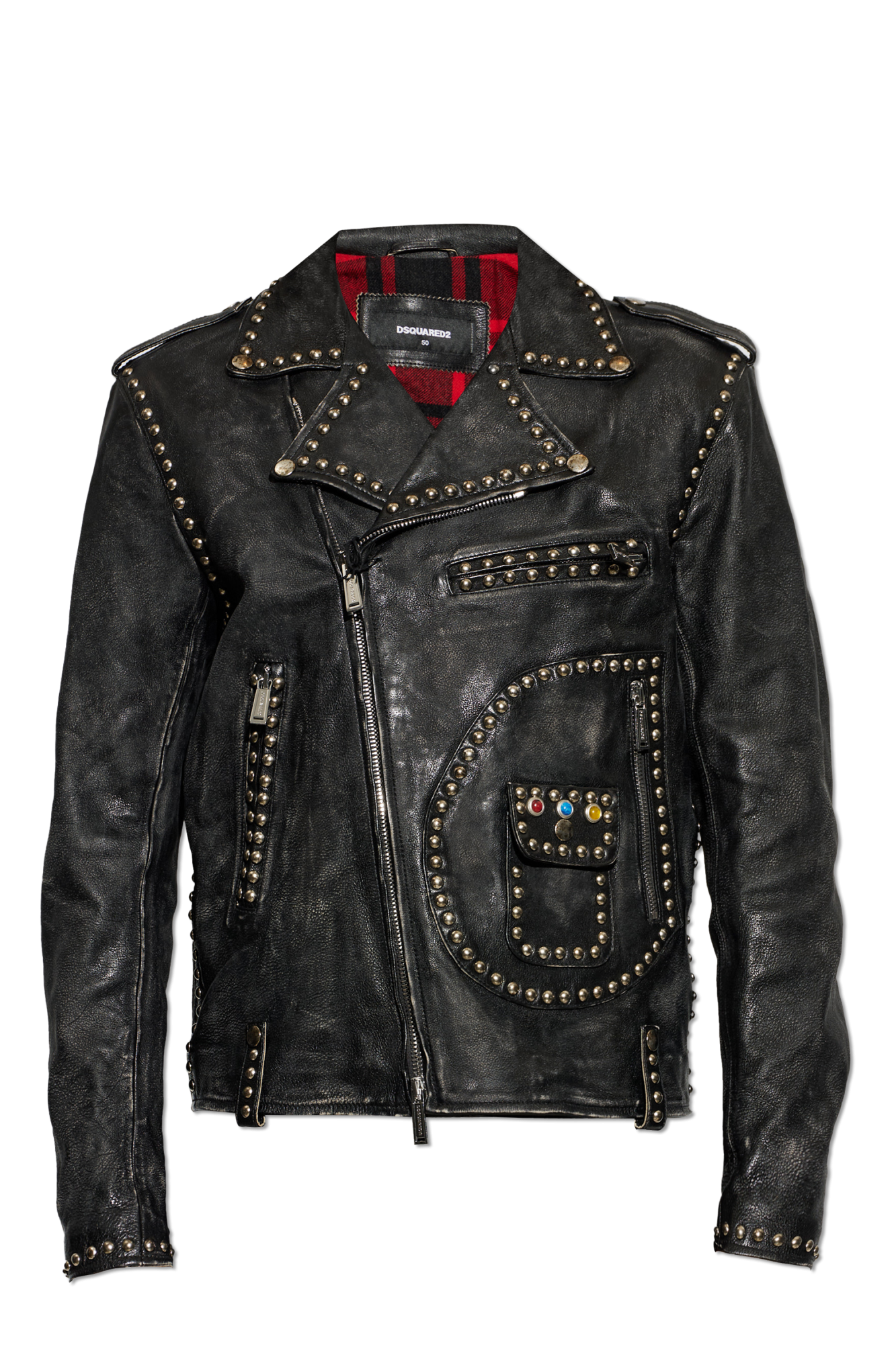 Dsquared2 Leather jacket with a 'vintage' effect | Men's | Vitkac